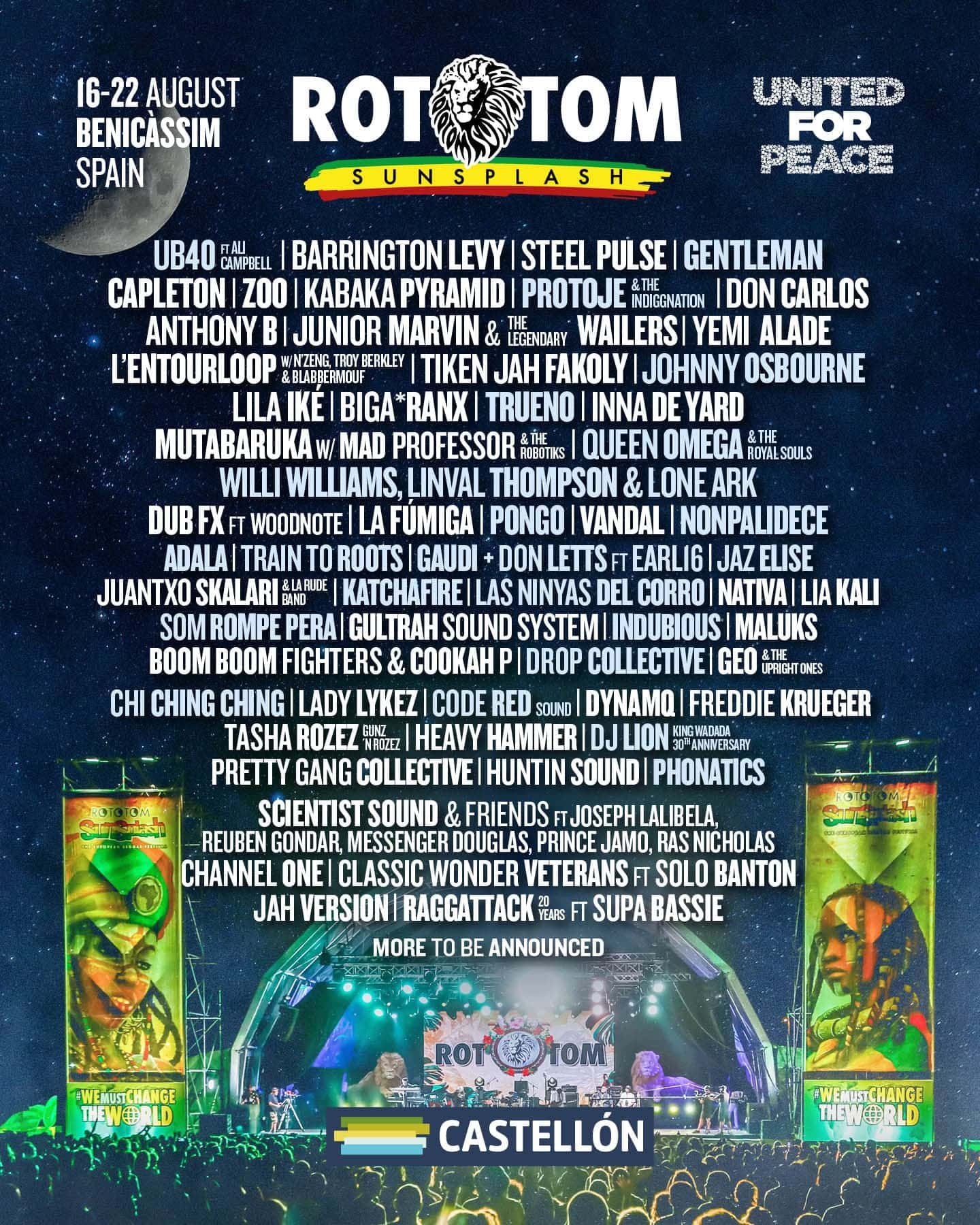 More than twenty artists join our lineup for this summer Rototom